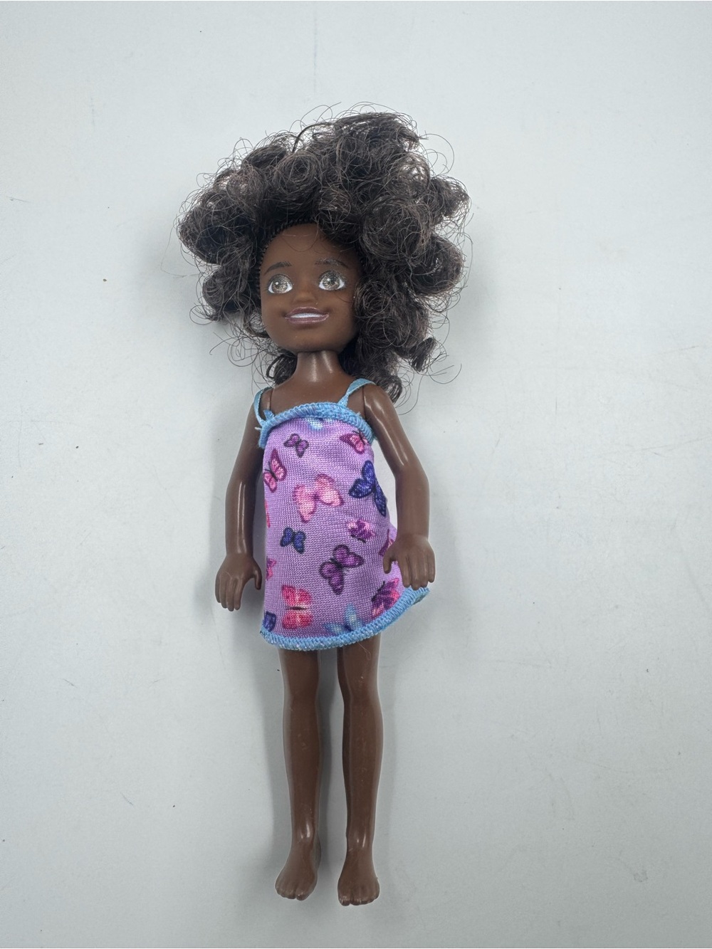 Barbie Chelsea Doll with  Purple Butterfly Dress African American Girl